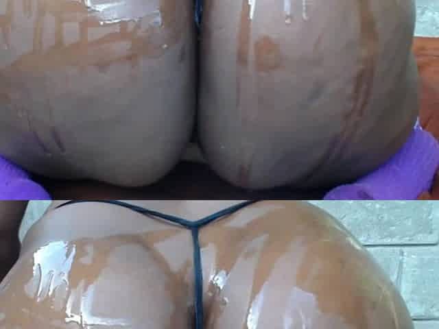 Oiling Spanking My Booty Riding Big Dildo