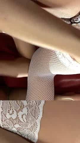 The brunette greedy for cock opens her holes to receive him