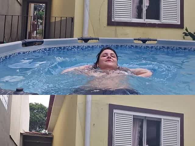 Your Slut Neighbor Showing Herself in the Pool