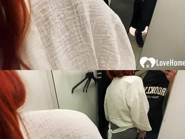 Redhead girl wanted to nail in dressing rooms