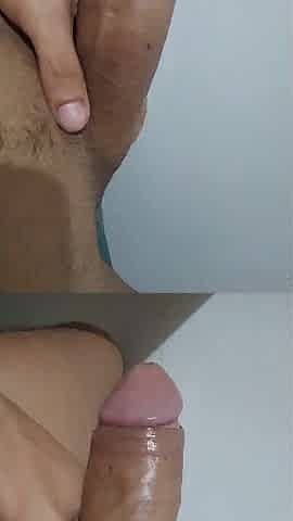 Solo masturbation until my dick squirts milk. Missing my wife traveling.