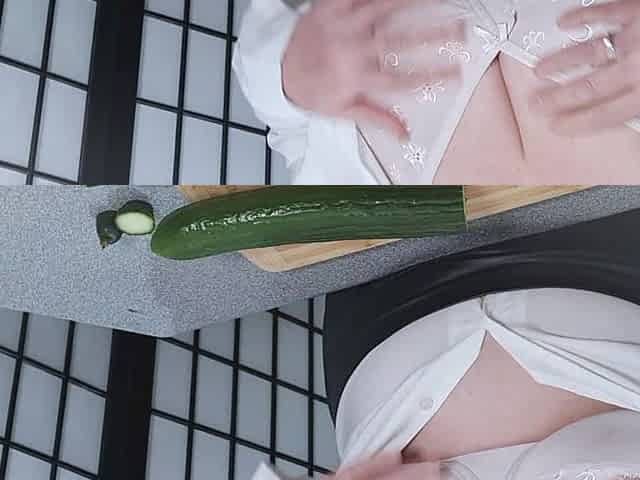 Thick Cucumber Satisfies My Mature Married Pussy