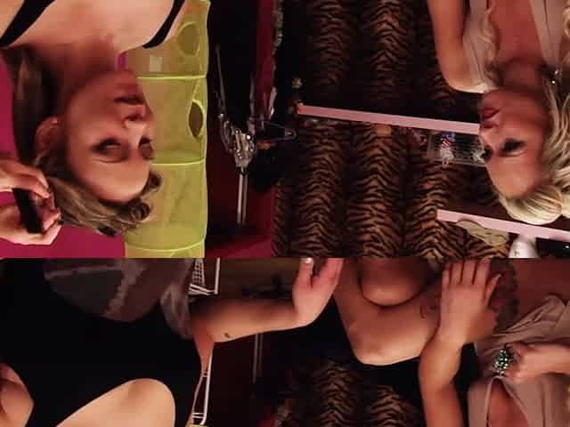 MILF babe gives throat job in 3some