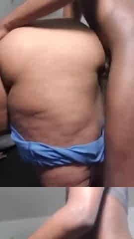 Drilled youthful large butt black wench in her butt at the Telly