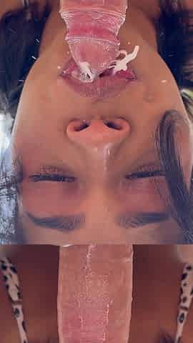Tan Skin Babe Ami Bue Suck and Lick a Big Cock on POV