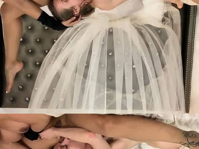 Blonde and brunette lesbians licking and sucking pussy