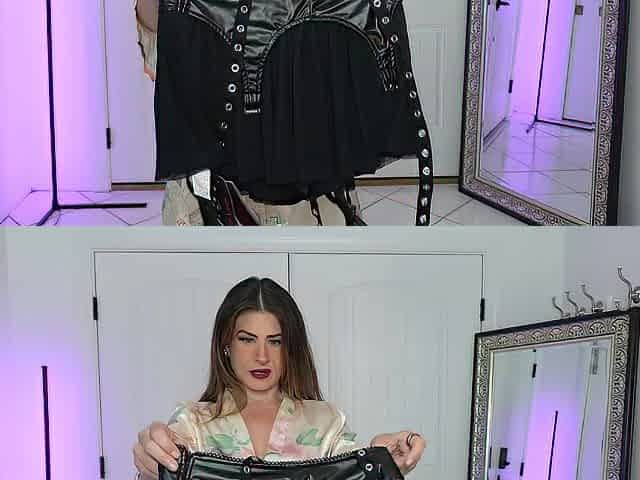 natalie nightwolf teasing u in mini skirts & leather