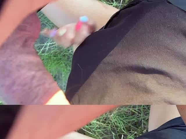 Outdoor sex in POV with a brunette amateur hottie fucked