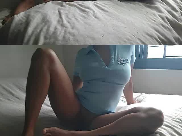 CASTING ORAL SEX At Home Homemade BBC Gets Sucked Livecam Hot Cosplay Light Blue Costume