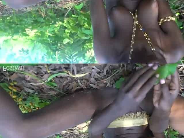 Afro jungle flawless bazookas tribe angel making strange medicine in the forest documentary style