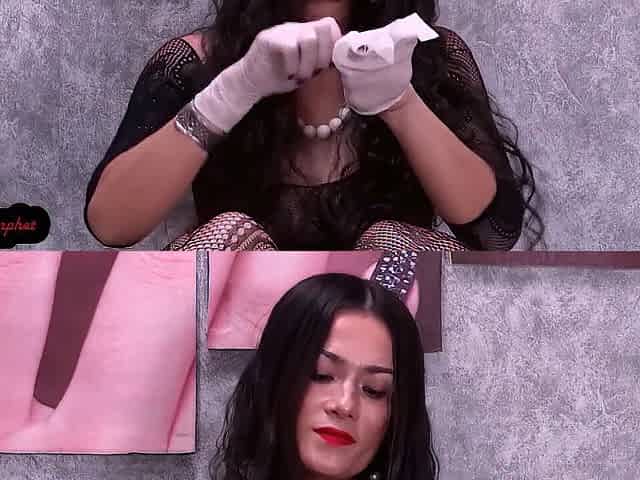 Joy Myself with Sex toy and Gloves AsianNymphet