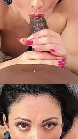 Blow in POV for Big Black Cock