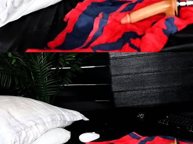 Non stop blonde with big boobs cock jerks off on the bed