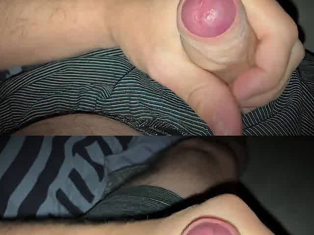 Look at my rod get hard and the cum flow as I listen to my neighbour getting banged at night