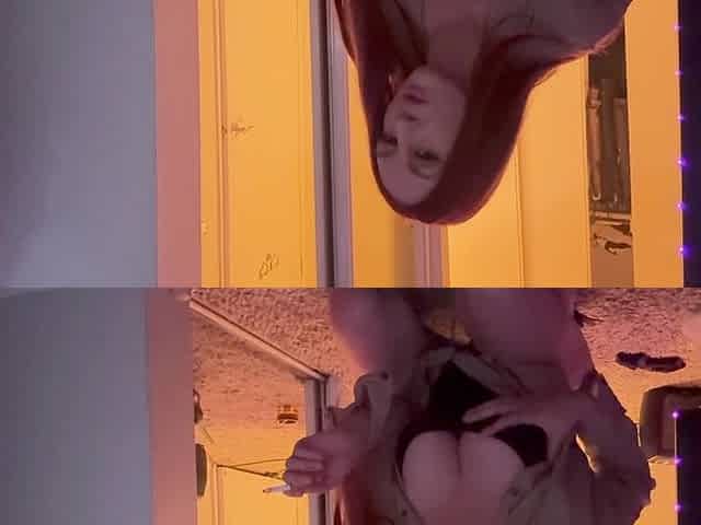 Italian Mifl Artemisia Love Smoking a Cigarette in Front of the Mirror Wearing High Heels
