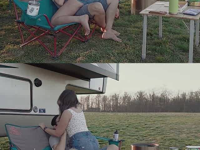 Would u go camping with us? Quick outdoor bang PAWG creampie