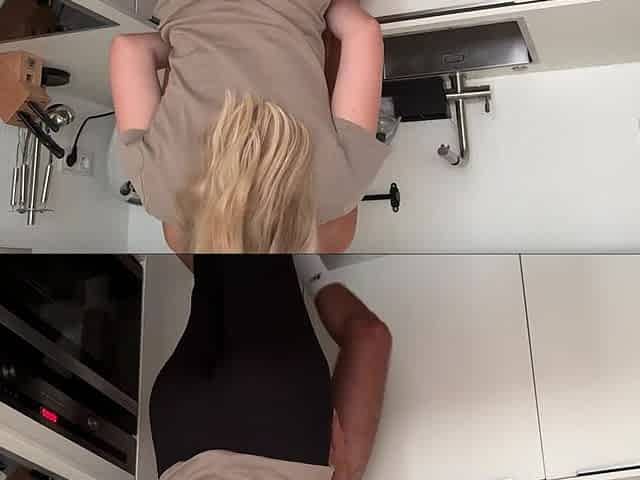 Amateur Teen gets banged in the kitchen!