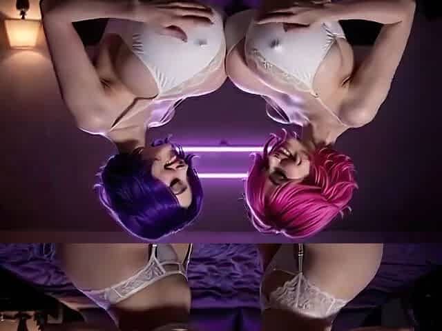 2 Lesbos kiss and bounce melons fetish, Ai animation