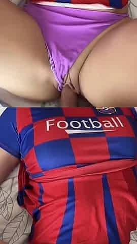 Hot Cheerleader with a Big Ass Fucks Two Cocks