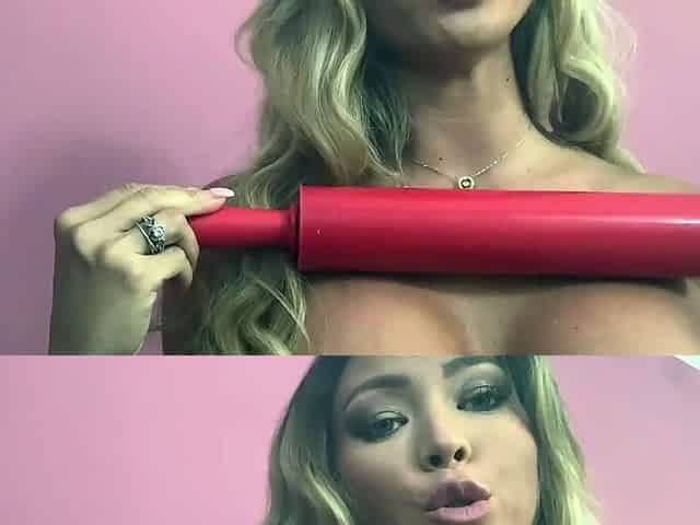 Hot blonde with big boobs solo