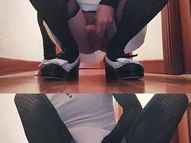 Cute femboy cum on cute shoes