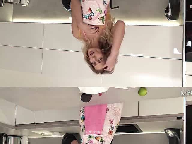 Skinny Mature Blonde Serves Up Her Tight Ass To Get Fucked On The Kitchen Counter