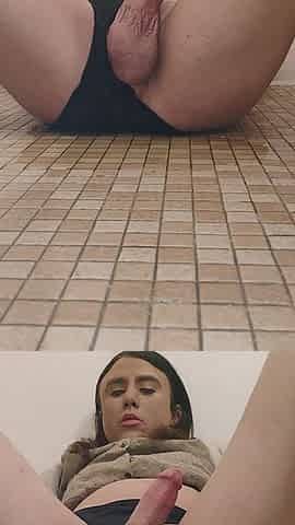 Sitting in pee and masturbating bath floor!