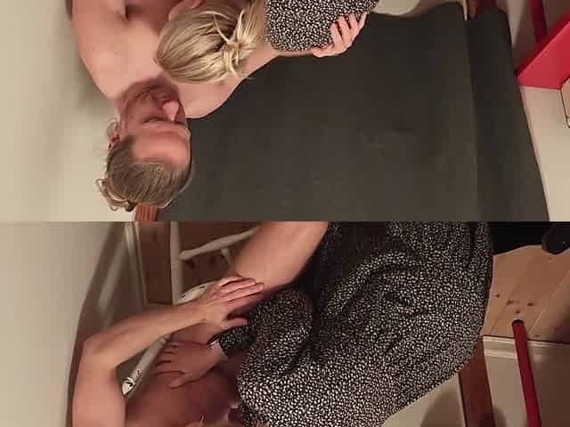 Blow And Handjob On A Chair From Hot Blonde Milf. Yes Please!