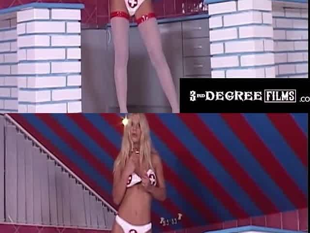 3rdDegreeFilms - Breasty Blond Fills Her Butt With Biggest Rod