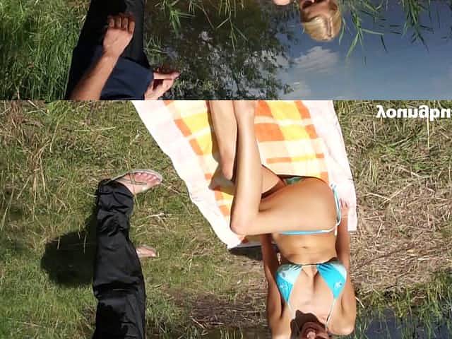 Yvonne is once again receiving the doggy treatment by the river