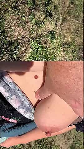 Topless Hiking In nature's garb Beach Screw