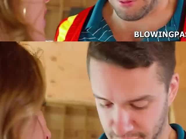 Lolly Dames And Big T In Busty Milf Tipping Handyman With Blowjob