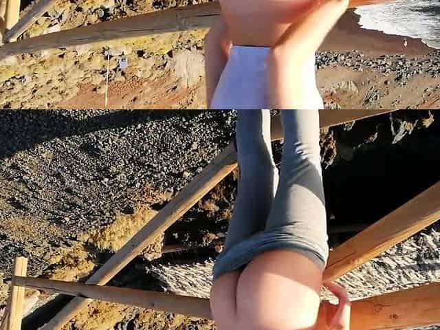Risky Public Handjob and Nude Blonde Teen