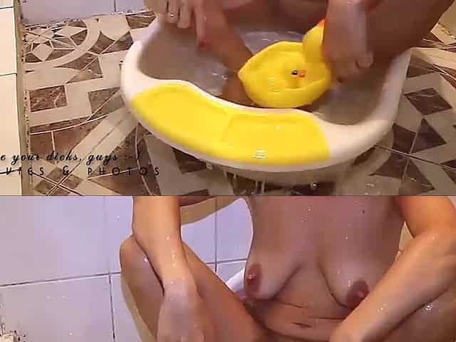 College cutie bathes in baby washroom and masturbates her vagina. FULL MOVIE
