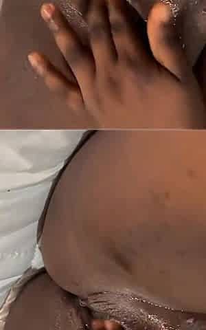 Sexy African Lesbian with Big Ass and Big Tits Fingers Her Pussy Then Fucks Her Self with a Big Dildo and Cum Several Times Unti