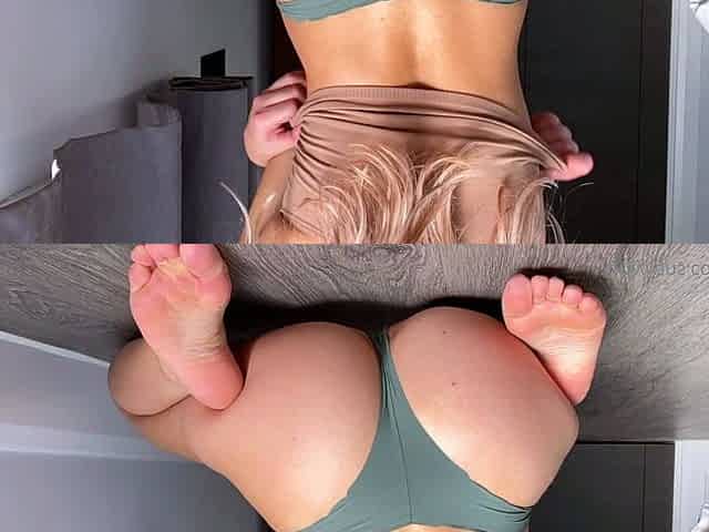 Blonde tight pussy babe solo toy fun in glamour masturbation