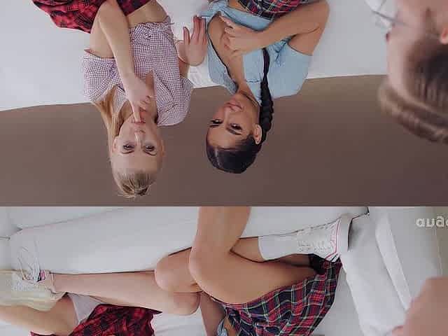 CUTIES.LOVE Astounding models Bonnie Dolce and Kama Oxi getting screwed by a favourable nerd