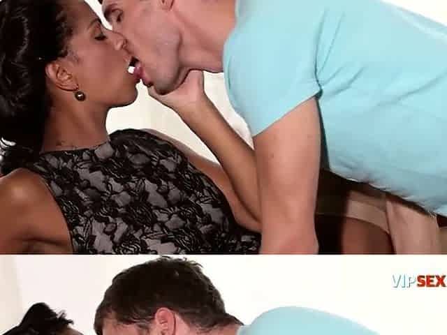 Sloppy Screwing Deepthroat in Nylons and Heels... This babe Won't Let Go of His Ramrod