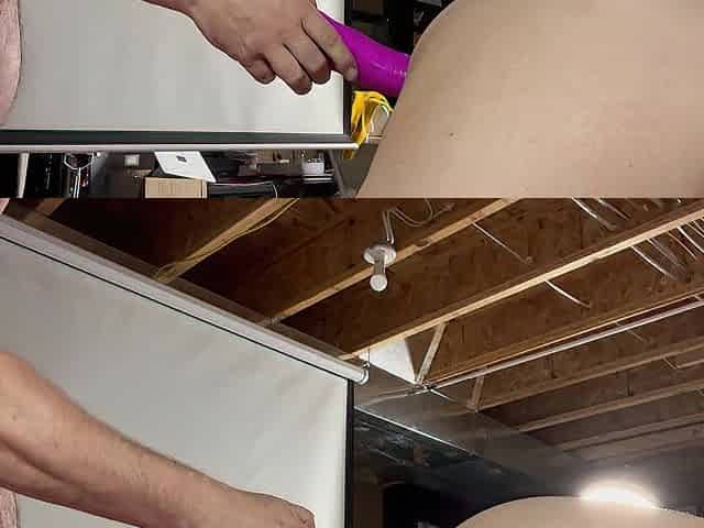 trying to stuff a large sextoy in my booty