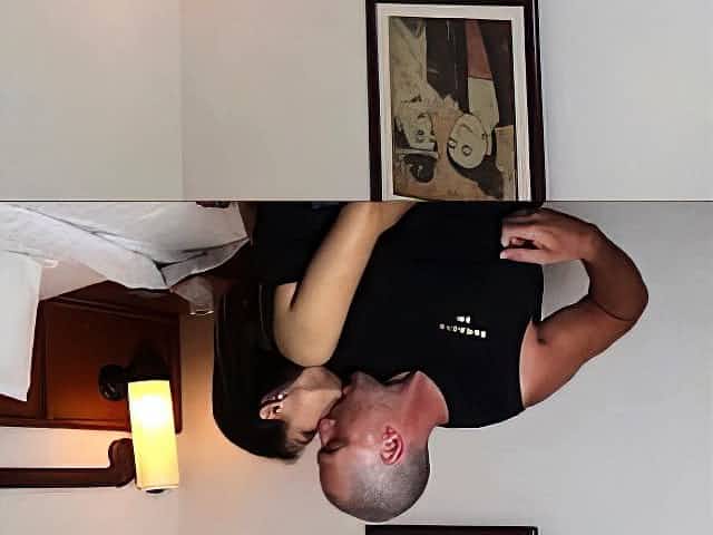 Real amateur asian wife in leather boots gets fucked
