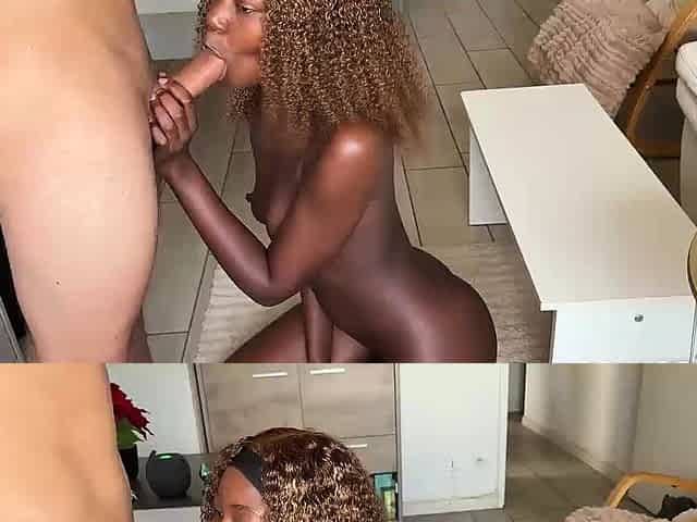Hot ebony teen slut get cum on pussy after hard pounding liv