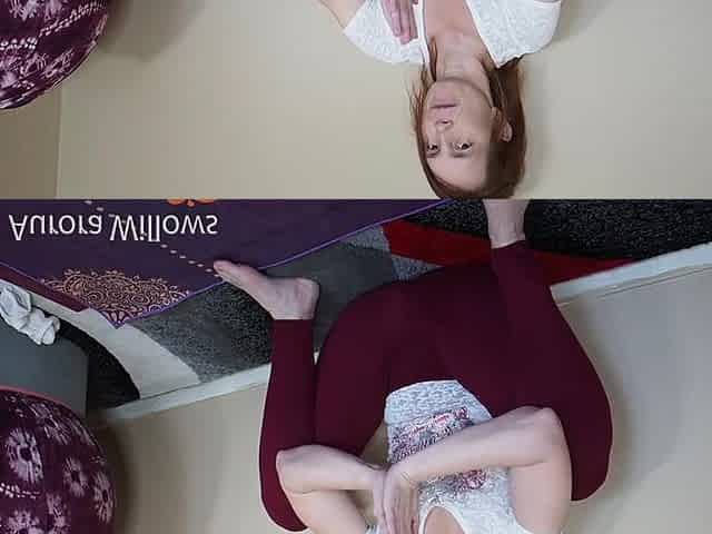 Aurora Willows Stretching In Yoga Pants Today