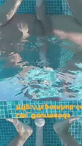 Sex in the Pool in Greece, with a Rambone Dildo and a Big Underwater Cumshot