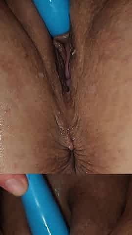 Bent Over Teasing My Pierced Love button Til I Squirt