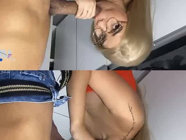 Latina sweetie seduces her acquaintance with a suck off and facial.