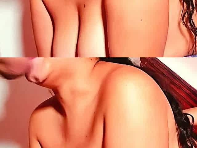 Sensual brunette and hardcore blonde threesome