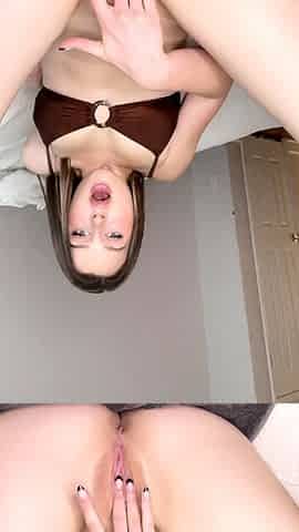 Petite small tit babe with perfect pussy masturbates