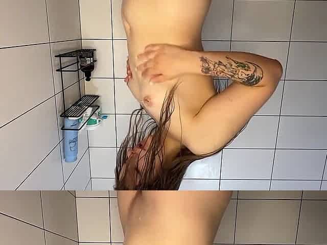 eighteen years old 1st time trying to jerk off in the shower