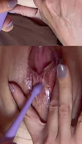 Close Up Clitoris Stimulation, Contractions & Groaning