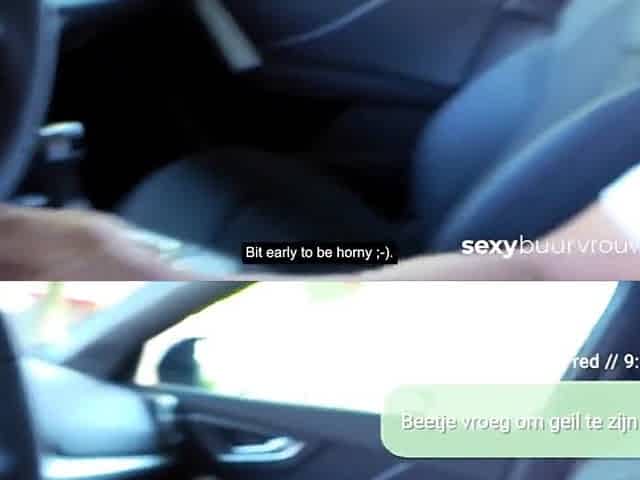 Public Sex: Ebony Chap has Car Sex with Hawt Dutch Wench